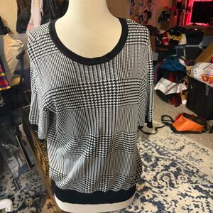 90s vintage Anne Klein houndstooth sweater blouse size small